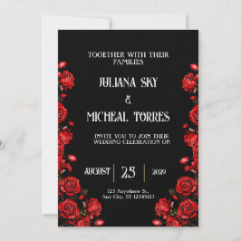 Convites Casamento de Fairytale Rosa vermelha