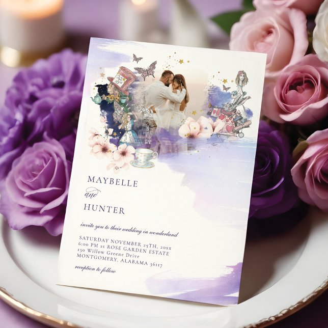 Convites Casamento De Fairytale Storybook Em Wonderland Fot (Fairytale Storybook Wedding In Wonderland Photo Invitation)