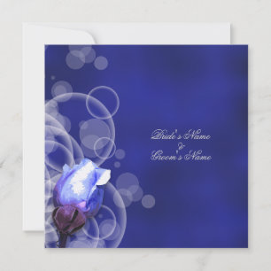 Convites casamento de fantasia de rosa azul vintage