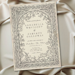 Convites Casamento de Fantasia Medieval Vintage com Gravura