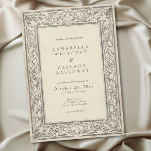 Convites Casamento de Fantasia Medieval Vintage Preto
