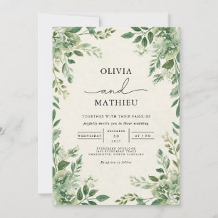 Convites Casamento De Fardo Botânico Verdant Leafy