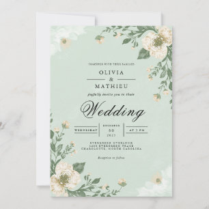 Convites Casamento De Farinha Botânica De Pastel Suave