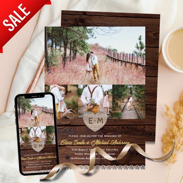 Convites Casamento de Farmouse | Colagem de Fotografias Rús (Criador carregado)