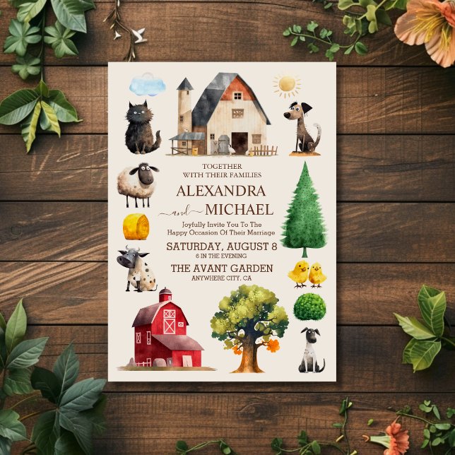 Convites Casamento de Fazenda de Trendy Chic do País Elegan (Criador carregado)