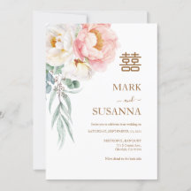 Casamento de Felicidade Dupla de Peonia Elegante C