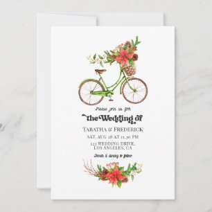 Convites Casamento de Férias de Natal da Bicicleta de Poins