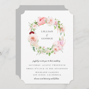 Convites Casamento De Ferida Floral Elegante Blush