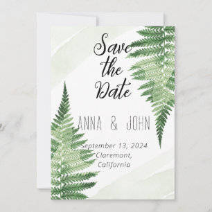Convites Casamento de Fern Verde Minimalista