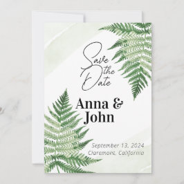 Convites Casamento de Fern Verde Minimalista