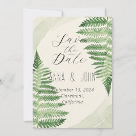 Convites Casamento de Fern Verde Minimalista