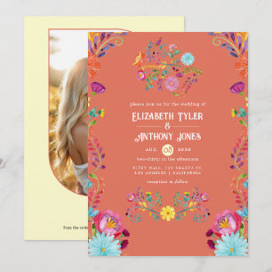 Convites Casamento de Fiesta Mexicana com Terracota e Creme