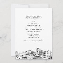 Convites Casamento de Fixação Branca e Preta do Skyline Mod