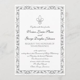 Convites Casamento de Fleur-de-lis Themed