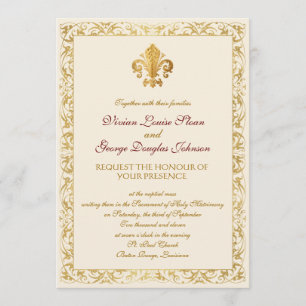 Convites Casamento de Fleur-de-lis Themed