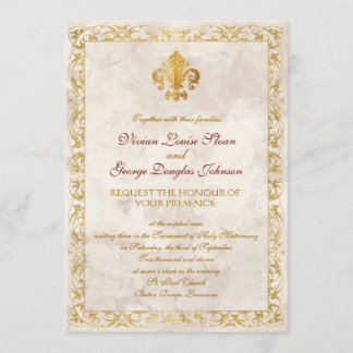 Convites Casamento de Fleur-de-lis Themed