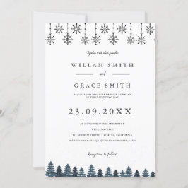 Convites Casamento de flocos de neve da Wonderland Winter