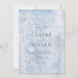 Convites Casamento de Flocos de Neve de Inverno Congelado