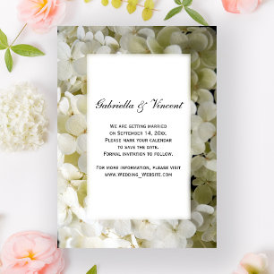 Convites Casamento de Flor Branco Hydrangea Salva a Data