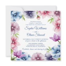 Casamento de Flor com Anêmona de Aquarela