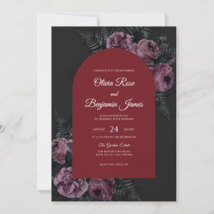 Convites Casamento de Flor de Ameixa Marrom