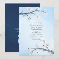 Casamento de Flor de Cerejeira Branca com RSVP por