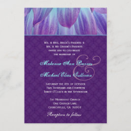 Convites Casamento de Flor de Dahlia Púrpura S721