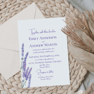 Convites Casamento de Flor de Lavanda Boho Minimalista