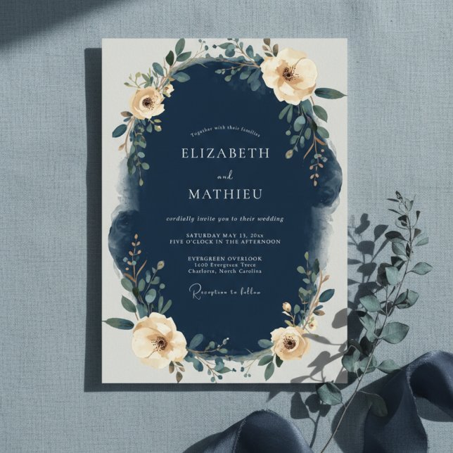 Convites Casamento de Flor de Louro Marinho (Criador carregado)