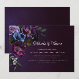 Convites Casamento de Flor Gótica Escura Elegante
