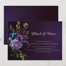 Convites Casamento de Flor Gótica Escura Elegante