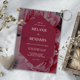 Convites Casamento de Flor Romântica de Quadro Elegante