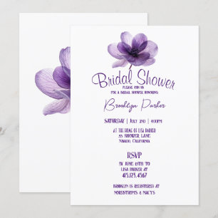 Convites Casamento de Flor Roxo Gordo