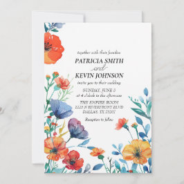 Convites Casamento de flor selvagem