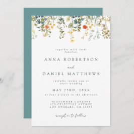 Convites Casamento de flor selvagem