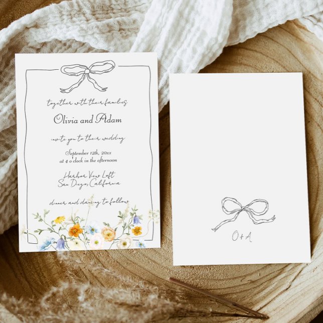 Convites Casamento De Flor Selvagem De Arco Quente (Criador carregado)