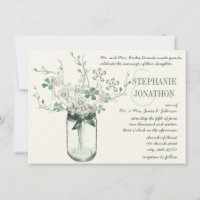 Casamento De Flor Selvagem De Mason Jar Pink Blush