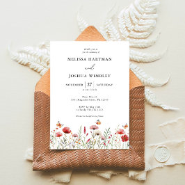 Convites Casamento de flor selvagem Elegante