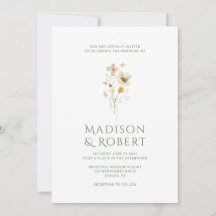 Casamento de Flor Selvagem Moderna Elegante