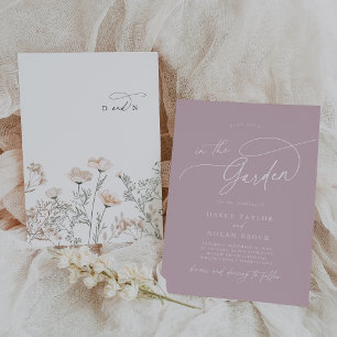 Convites Casamento de Flor Selvagem Rosa-Rosa-Charm-Elegant