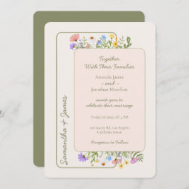 Convites Casamento de Flor Selvagem Russo Moderno