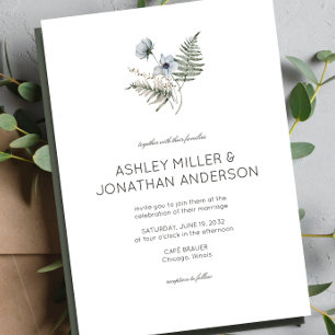 Convites Casamento de Flor Selvagem Russo Moderno Elegante
