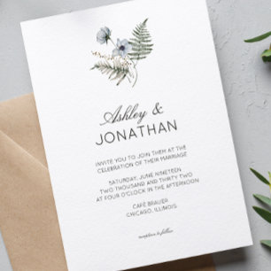 Convites Casamento de Flor Selvagem Russo Moderno Elegante