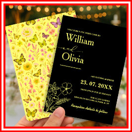 Convites Casamento de Flor Silvestre Amarela Manteiga