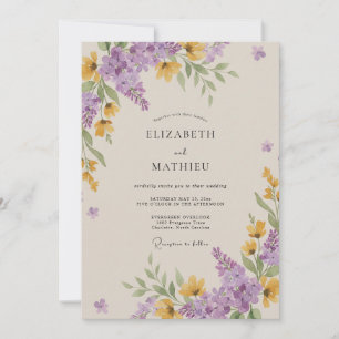 Convites Casamento de Flor Silvestre Âmbar Amethyst