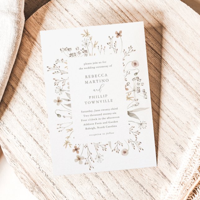 Convites Casamento de Flor Silvestre Boho (Criador carregado)