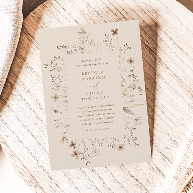 Convites Casamento de Flor Silvestre Boho Floral (Criador carregado)