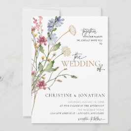 Convites Casamento de Flor Silvestre Boho Moderno 