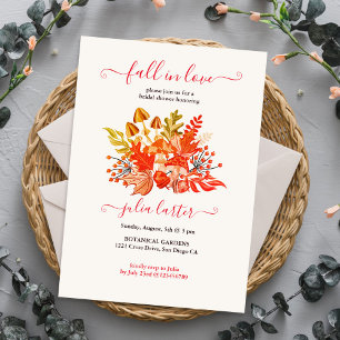 Convites Casamento de Flor Silvestre de Cogumelo de Outono