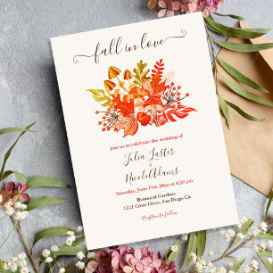 Convites Casamento de Flor Silvestre de Cogumelo de Outono